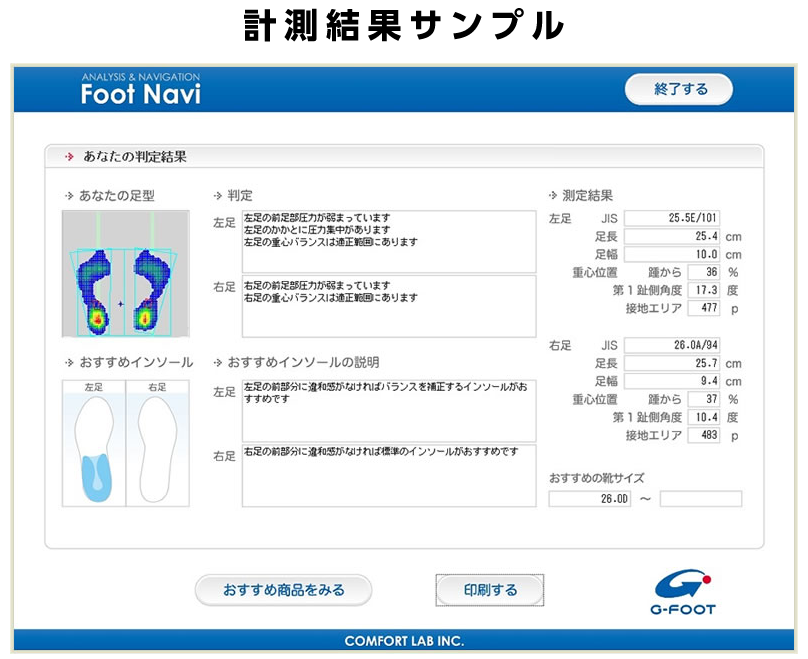 計測用紙画像　ジーフット